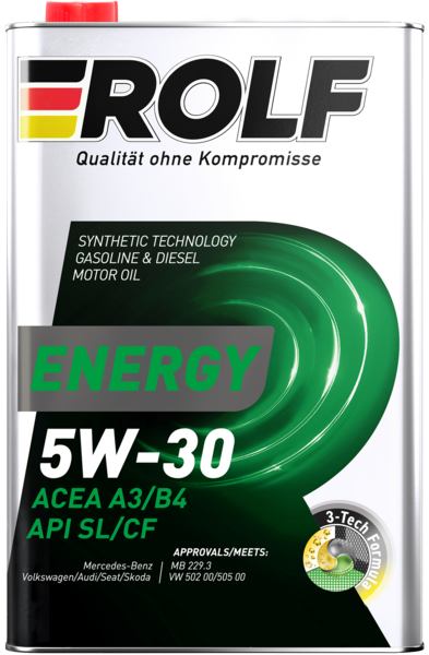 Масло моторное полусинтетическое Rolf Energy SAE 5W-30 ACEA A3/B4 API SL/CF 1л (металл)