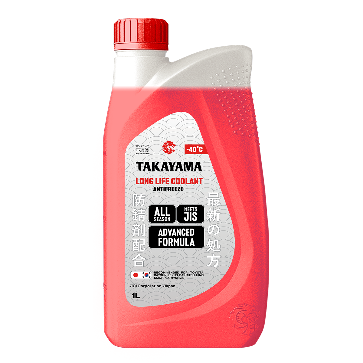 Жидкость охлаждающая низкозамерзающая Takayama Antifreeze Long Life Coolant red -40 1л