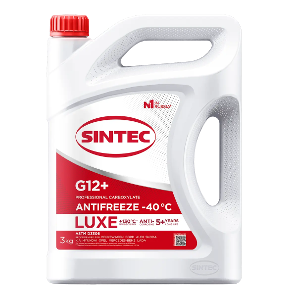 Жидкость охлаждающая низкозамерзающая Sintec Antifreeze Luxe G12+ red -40 3кг