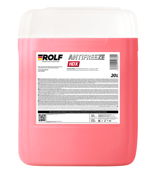 Жидкость охлаждающая низкозамерзающая Rolf Antifreeze HDX red diluted -40 20л