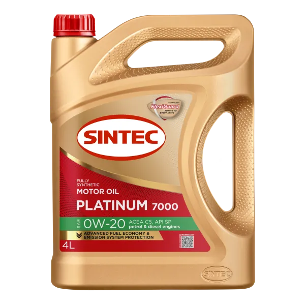Масло моторное синтетическое Sintec Platinum 7000 SAE 0W-20 ACEA C5 API SP 4л