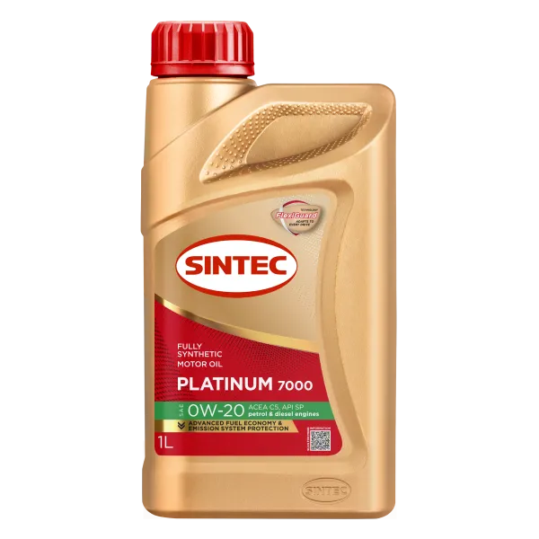Масло моторное синтетическое Sintec Platinum 7000 SAE 0W-20 ACEA C5 API SP 1л