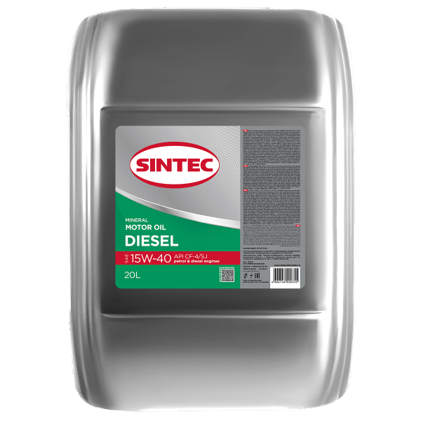 Масло моторное минеральное Sintec Diesel SAE 15W-40 API CF-4/SJ 20л