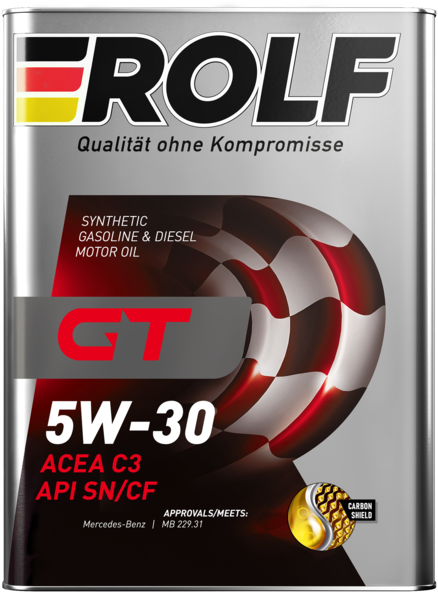 Масло моторное синтетическое Rolf GT SAE 5W-30 ACEA C3 API SN/CF 4л (металл)