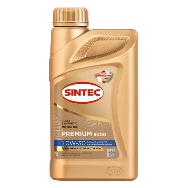 Масло моторное синтетическое Sintec Premium 9000 SAE 0W-30 ACEA C3 API SP/CF 1л
