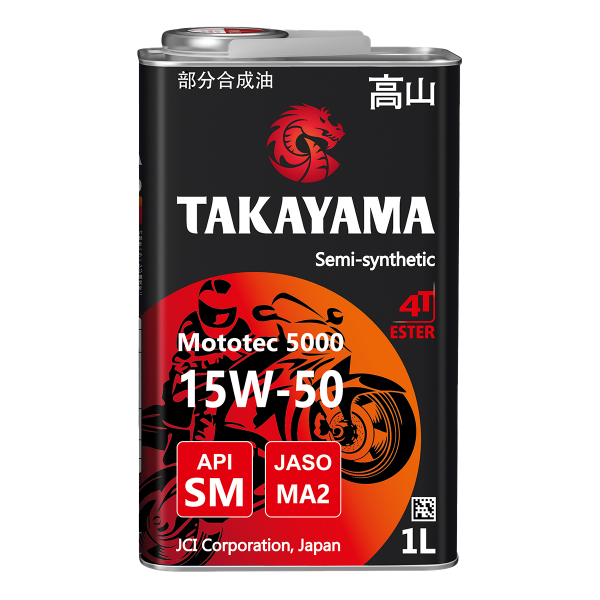 Takayama Mototec 5000 4T SAE 15W-50 API SM JASO MA2 1л (металл)