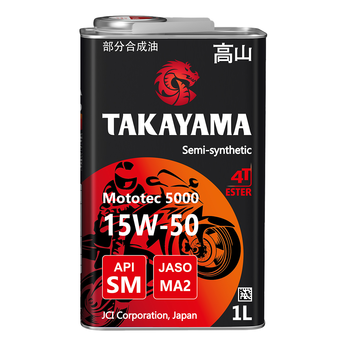 Takayama Mototec 5000 4T SAE 15W-50 API SM JASO MA2 1л (металл)