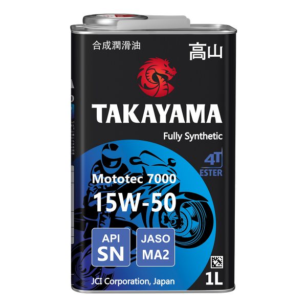 Takayama Mototec 7000 4T SAE 15W-50 API SN JASO MA2 1л (металл)