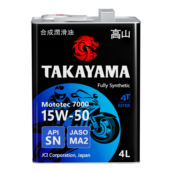 Takayama Mototec 7000 4T 15W-50 SN MA2 4л (металл)