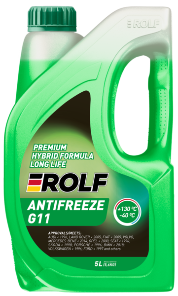 Жидкость охлаждающая низкозамерзающая Rolf Antifreeze G11 green -40 5л