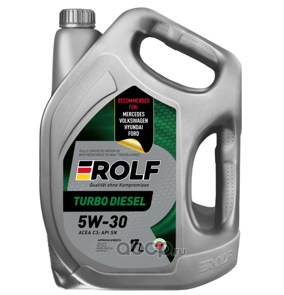 Масло моторное синтетическое Rolf Turbo Diesel SAE 5W-30 ACEA C3 API SN 7л