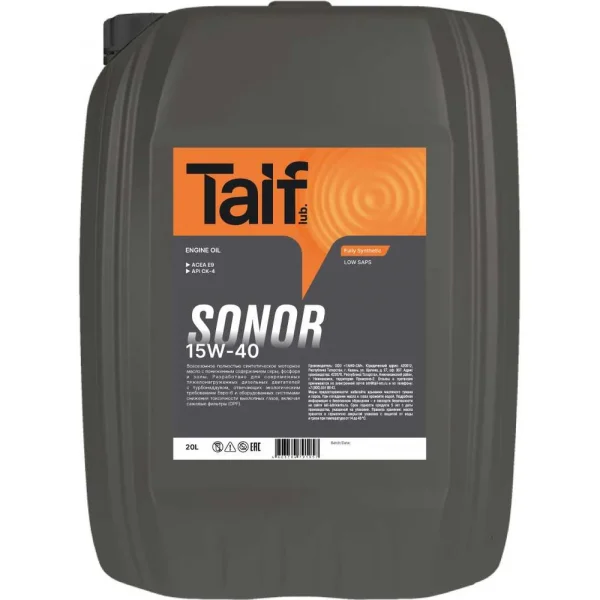 TAIF SONOR 15W-40 20L ACEA E9, API CK-4