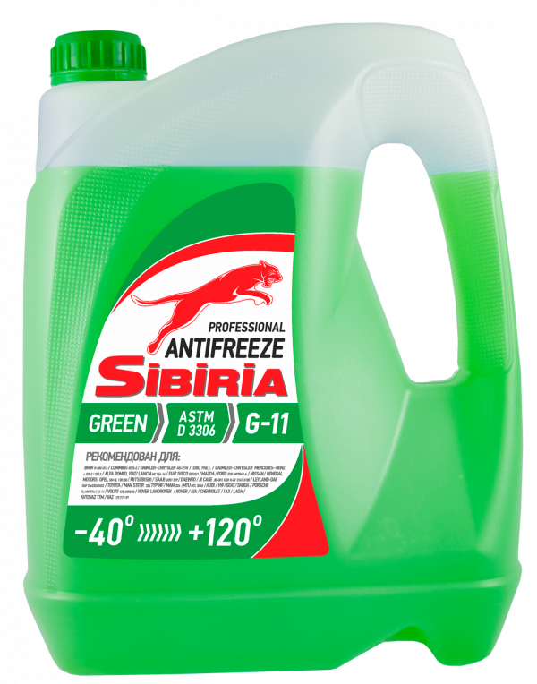 Жидкость охлаждающая низкозамерзающая Sibiria Antifreeze G11 green -40 5кг