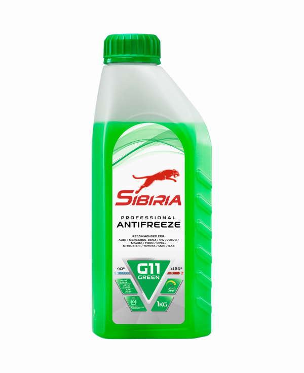 Жидкость охлаждающая низкозамерзающая Sibiria Antifreeze G11 green -40 1кг