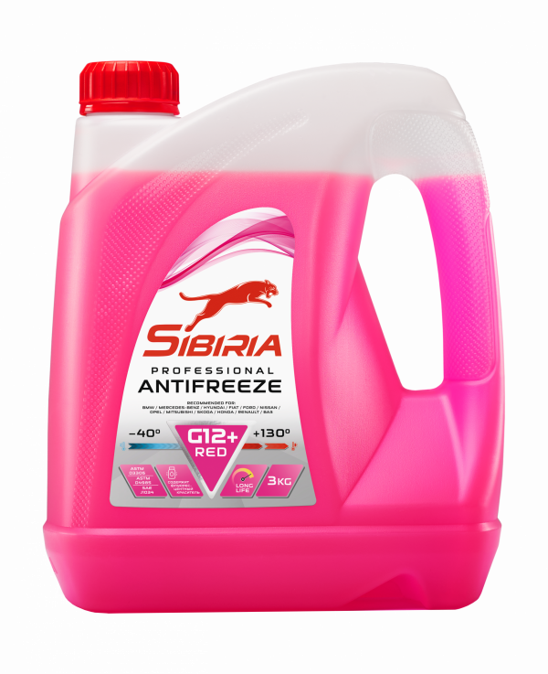 Жидкость охлаждающая низкозамерзающая Sibiria Antifreeze G12+ red -40 3кг