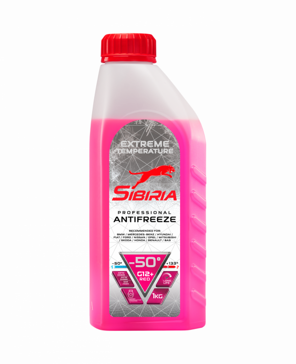Жидкость охлаждающая низкозамерзающая Sibiria Antifreeze G12+ red -50 1кг