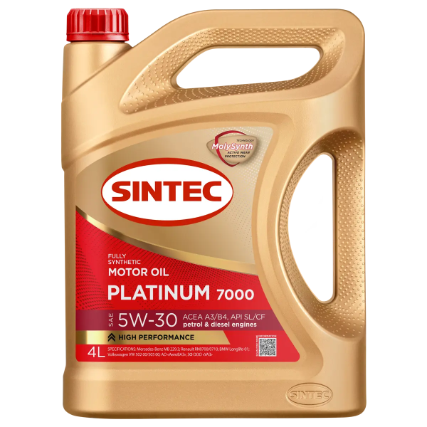 Масло моторное синтетическое Sintec Platinum 7000 SAE 5W-30 ACEA A3/B4 API SL/CF 4л