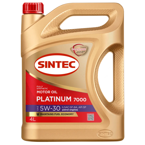 Масло моторное синтетическое Sintec Platinum 7000 SAE 5W-30 ILSAC GF-6A API SP 4л Акция 4+1
