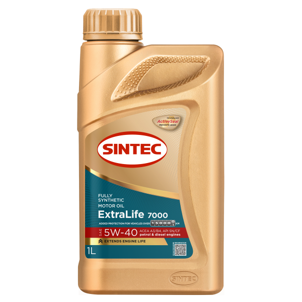 Масло моторное синтетическое Sintec ExtraLife 7000 SAE 5W-40 ACEA A3/B4 API SN/CF 1л