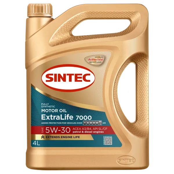 Масло моторное синтетическое Sintec ExtraLife 7000 SAE 5W-30 ACEA A3/B4 API SL/CF 4л