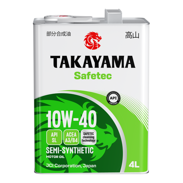 Масло моторное полусинтетическое Takayama Safetec SAE 10W-40 ACEA A3/B4 API SL 4л (металл) Акция 4+1