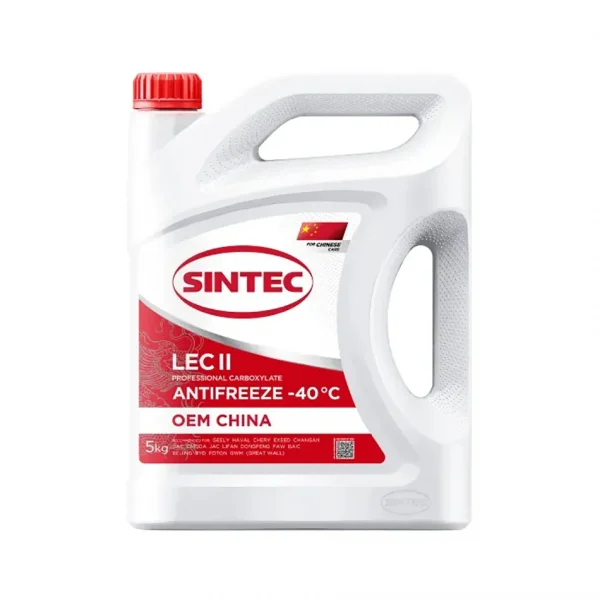 Жидкость охлаждающая низкозамерзающая Sintec Antifreeze OEM China OAT red -40 5кг