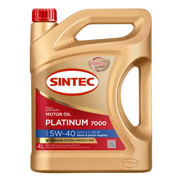 Масло моторное синтетическое Sintec Platinum 7000 SAE 5W-40 ACEA C3 API SP 4л