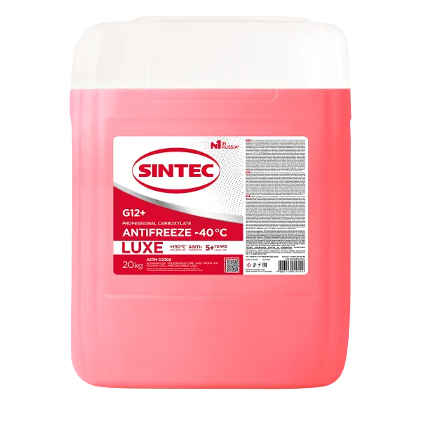 Жидкость охлаждающая низкозамерзающая Sintec Antifreeze Luxe G12+ red -40 20кг