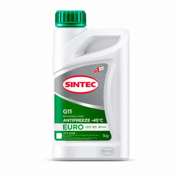 Жидкость охлаждающая низкозамерзающая Sintec Antifreeze Euro G11 green -40 1кг