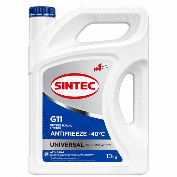 Жидкость охлаждающая низкозамерзающая Sintec Antifreeze Universal G11 blue -40 10кг