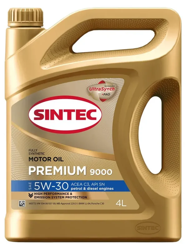 Sintec Premium 9000 5W-30 SAE ACEA C3, API SN 4л