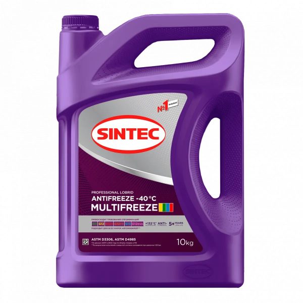 Жидкость охлаждающая низкозамерзающая Sintec Antifreeze Multifreeze violet -40 10кг Акция 10кг по це