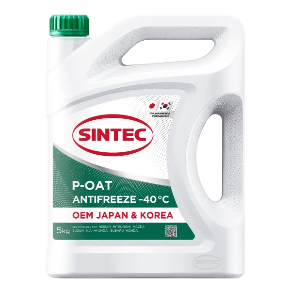 Жидкость охлаждающая низкозамерзающая Sintec Antifreeze OEM Japan&Korea P-OAT green -40 1кг