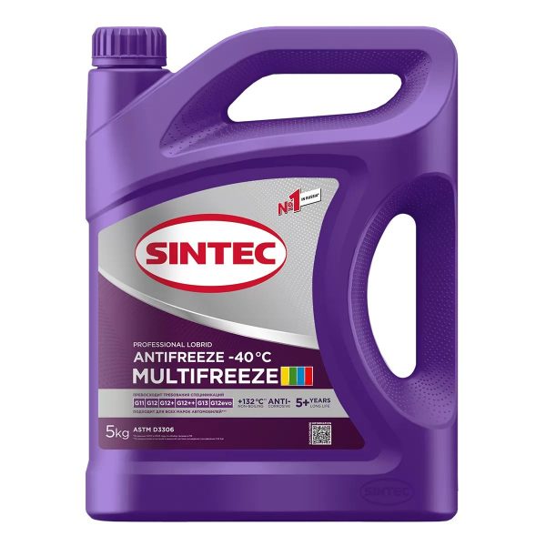 Жидкость охлаждающая низкозамерзающая Sintec Antifreeze Multifreeze violet -40 5кг